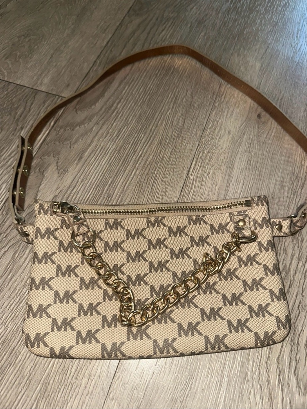 MICHAEL KORS MK Signature Vanilla Belt Bag Pouch Fanny Pack Purse